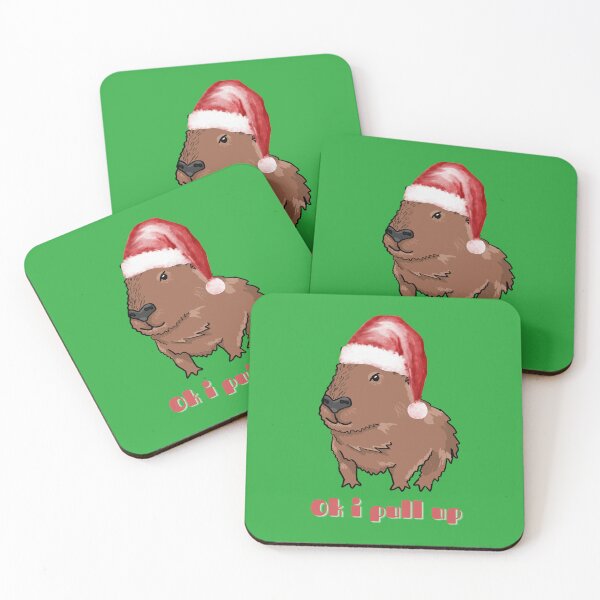 Item preview, Ok I Pull Up Capybara Meme Christmas Edition designed and sold by RoserinArt.