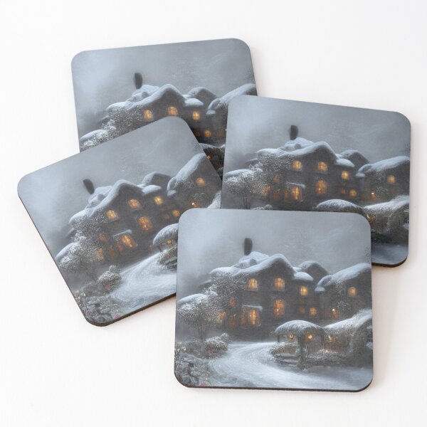 Item preview, Magical Fantasy Cottage with Lights In A Snowy Scene, Scenery Nature designed and sold by NatureFood.
