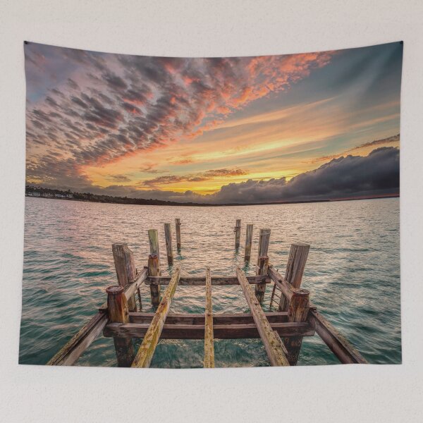 Item preview, Old Ryde Pier Sunset designed and sold by manateevoyager.