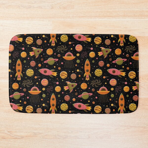 Item preview, Retro Space Ride with rockets, planets, stars, comets in comic book style designed and sold by Portia Monberg.