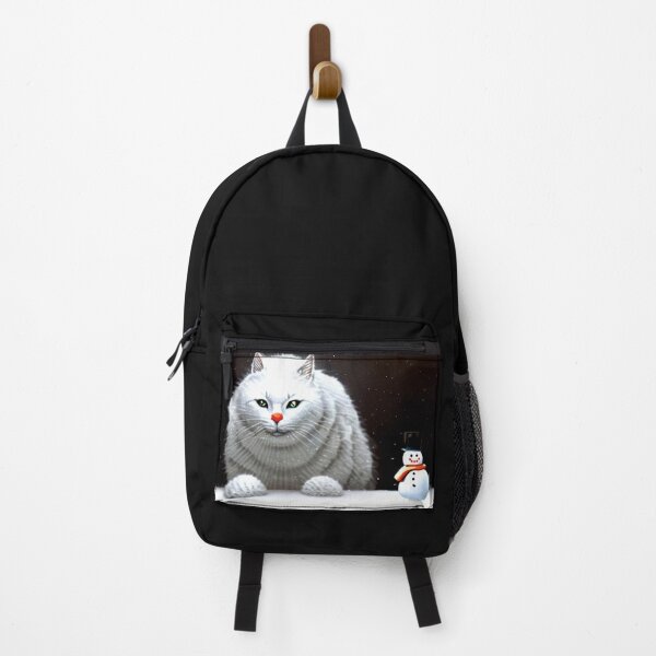 Item preview, christmas next day delivery White Cat and Snowman AI designed and sold by SBlagojevic.