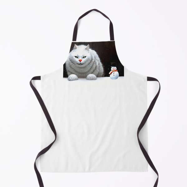 Item preview, christmas next day delivery White Cat and Snowman AI designed and sold by SBlagojevic.