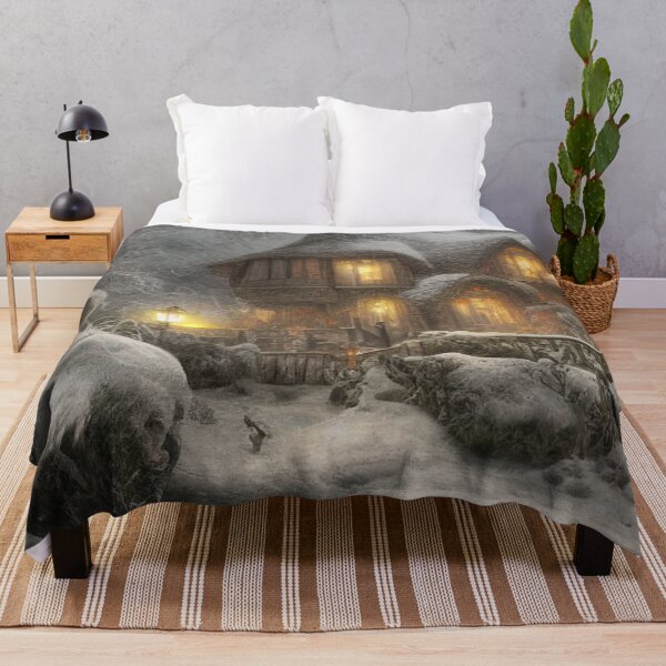 Item preview, Magical Fantasy Cottage with Lights In A Snowy Scene, Scenery Nature designed and sold by NatureFood.