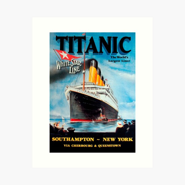 Vintage Titanic Travel Poster 1912 Art Print