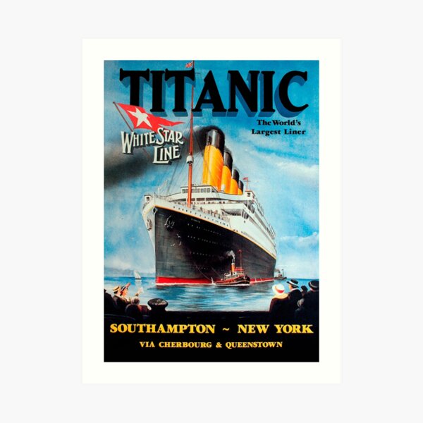 Vintage Titanic Travel Poster 1912 Art Print