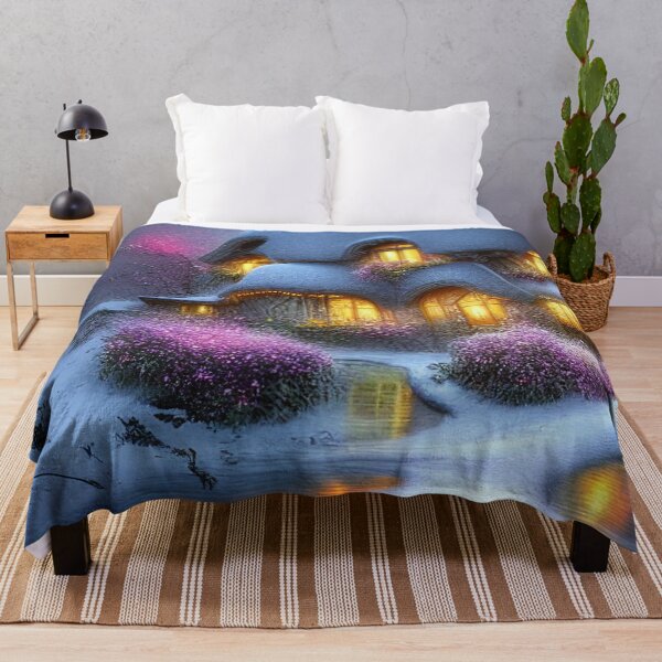 Item preview, Magical Fantasy Cottage with Lights In A Snowy Scene, Scenery Nature designed and sold by NatureFood.