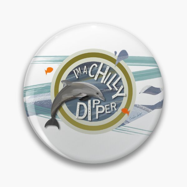 Item preview, I’m a Chilly Dipper - Bottlenose dolphin for wild open water swimming swimmers. Caroline Laursen Original designed and sold by Caroline Laursen.