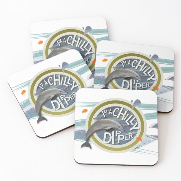 Item preview, I’m a Chilly Dipper - Bottlenose dolphin for wild open water swimming swimmers. Caroline Laursen Original designed and sold by Caroline Laursen.