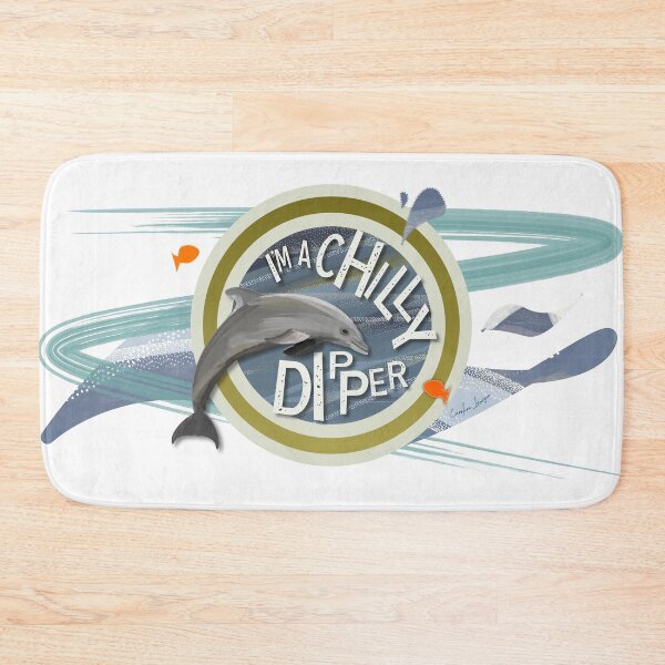 Item preview, I’m a Chilly Dipper - Bottlenose dolphin for wild open water swimming swimmers. Caroline Laursen Original designed and sold by Caroline Laursen.