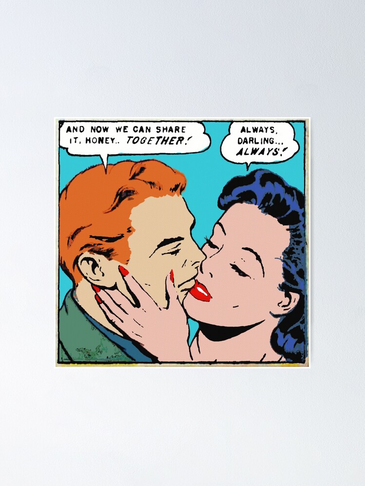 Loving And Kissing Pop Art Aesthetics Poster For Sale By