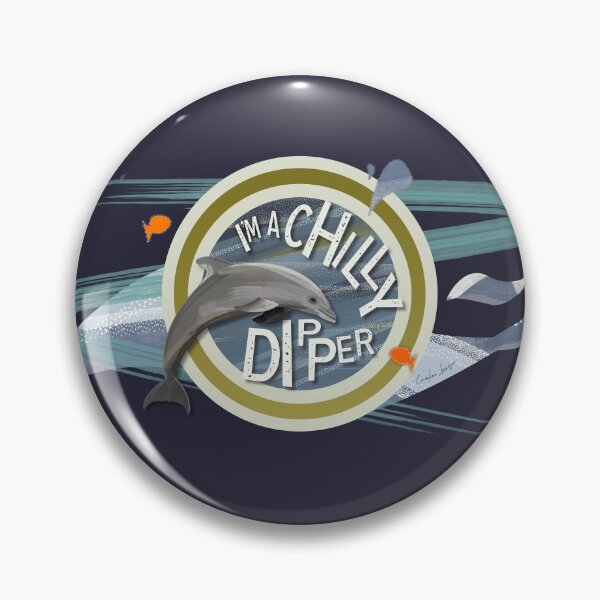 Item preview, I’m a Chilly Dipper - Bottlenose dolphin for wild open water swimming swimmers. Caroline Laursen Original designed and sold by Caroline Laursen.