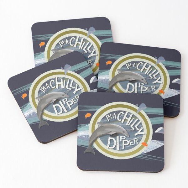 Item preview, I’m a Chilly Dipper - Bottlenose dolphin for wild open water swimming swimmers. Caroline Laursen Original designed and sold by Caroline Laursen.