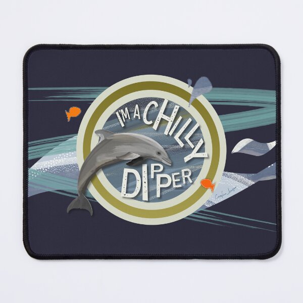 Item preview, I’m a Chilly Dipper - Bottlenose dolphin for wild open water swimming swimmers. Caroline Laursen Original designed and sold by Caroline Laursen.
