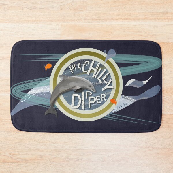 Item preview, I’m a Chilly Dipper - Bottlenose dolphin for wild open water swimming swimmers. Caroline Laursen Original designed and sold by Caroline Laursen.
