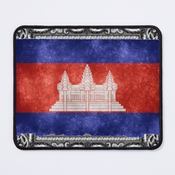 Item preview, Gray Bandana Cambodia Flag - Cool Apparel designed and sold by DeeSignTShirts.