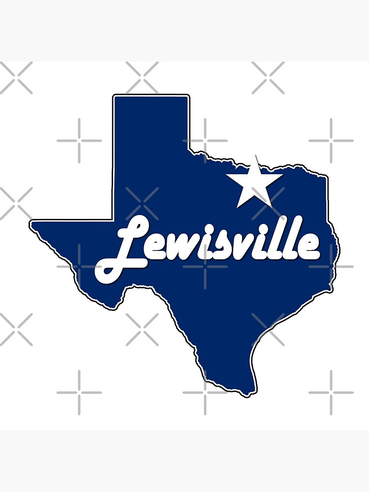 "City of Lewisville Texas Lone Star State Map Navy Blue" Poster for