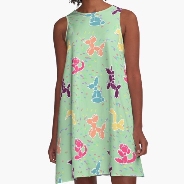 Balloon Animals on Mint A-Line Dress
