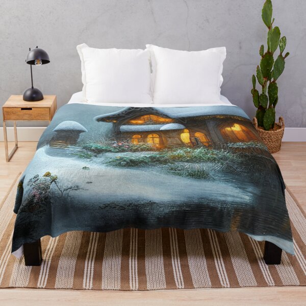 Item preview, Magical Fantasy Cottage with Lights In A Snowy Scene, Scenery Nature designed and sold by NatureFood.