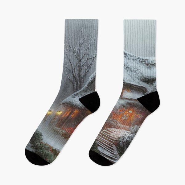 Item preview, Magical Fantasy Cottage with Lights In A Snowy Scene, Scenery Nature designed and sold by NatureFood.