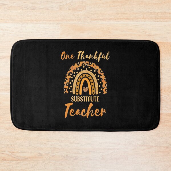 Item preview, One Thankful Substitute Teacher Thanksgiving Leopard Rainbow Gift designed and sold by TMelonShop.