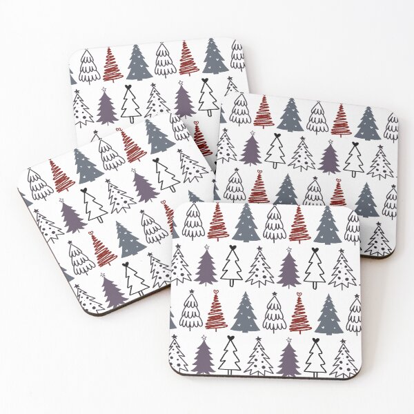 Item preview, Pretty & Festive Christmas Trees Repeated Pattern - Red Tree designed and sold by PearlMoonGrapes.