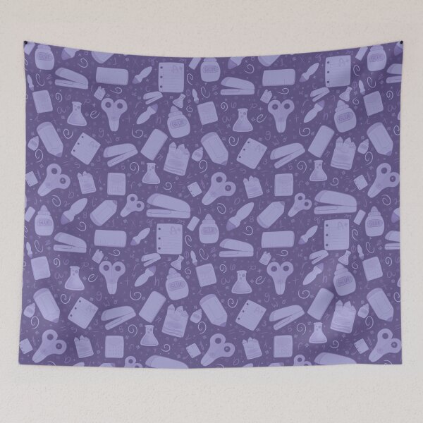 Item preview, School Supplies Endless Pattern Monochrome Purple designed and sold by quirkycounselor.