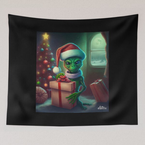Item preview, Alien With Christmas Present designed and sold by extraordinar-ia.