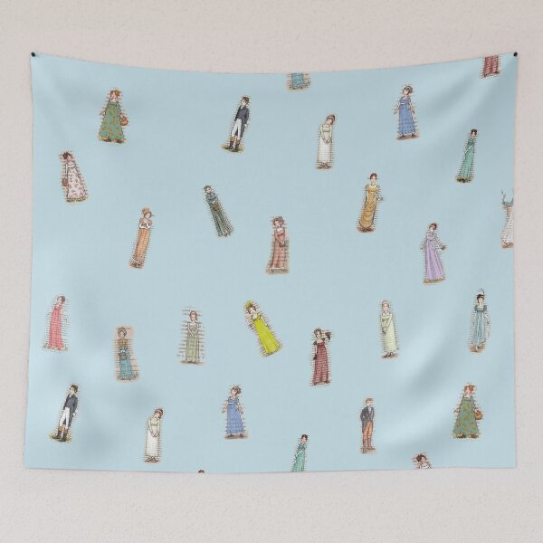 Item preview, Jane Austen Characters - blue designed and sold by Jess Purser.