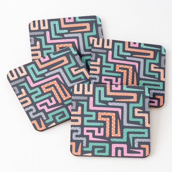 Item preview, Retro Snakes in a Maze designed and sold by Portia Monberg.