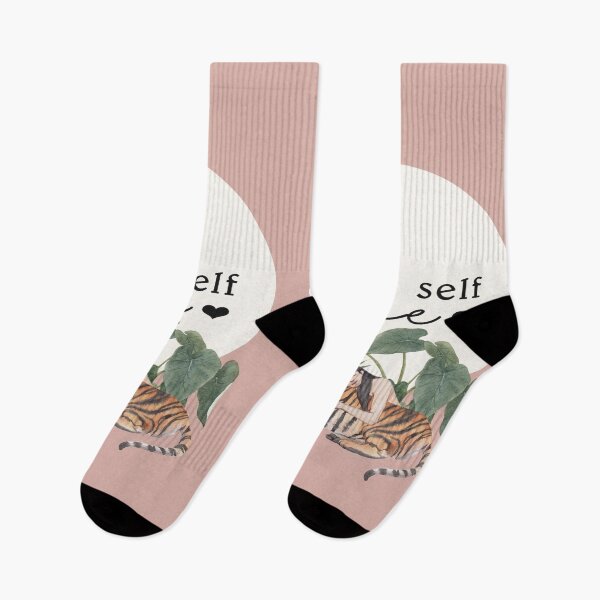 Item preview, Be Brave In Your Self-Love Journey, Tiger and Tropical Plants designed and sold by BohemiWANDERS.