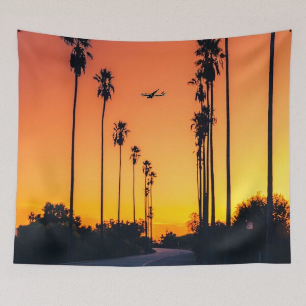 Item preview, AVIATION #35 - Airliner Over Palm Trees During Golden Sunset designed and sold by DEL-Productions.