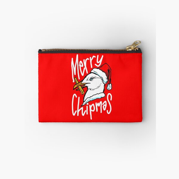 Item preview, Funny Christmas Seagull Chip - 'Merry Chipmas' Quote - Gull Chips on the Beach! designed and sold by sketchNkustom.