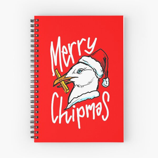 Item preview, Funny Christmas Seagull Chip - 'Merry Chipmas' Quote - Gull Chips on the Beach! designed and sold by sketchNkustom.