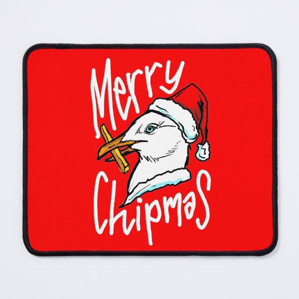 Item preview, Funny Christmas Seagull Chip - 'Merry Chipmas' Quote - Gull Chips on the Beach! designed and sold by sketchNkustom.