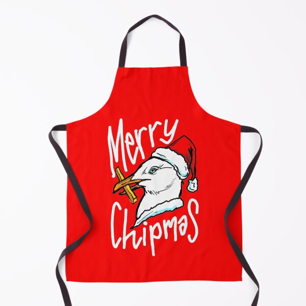 Item preview, Funny Christmas Seagull Chip - 'Merry Chipmas' Quote - Gull Chips on the Beach! designed and sold by sketchNkustom.