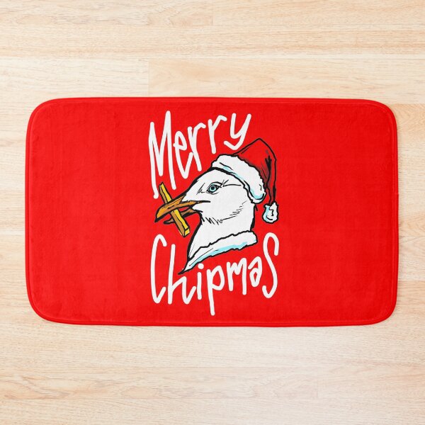 Item preview, Funny Christmas Seagull Chip - 'Merry Chipmas' Quote - Gull Chips on the Beach! designed and sold by sketchNkustom.