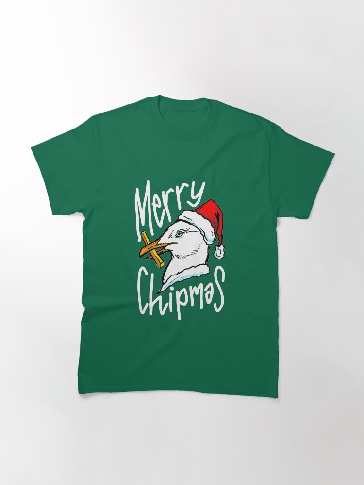 Funny Christmas Seagull Chip - 'Merry Chipmas' QuoteT-Shirt sold by ...