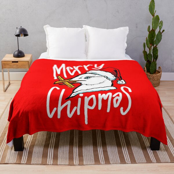 Item preview, Funny Christmas Seagull Chip - 'Merry Chipmas' Quote - Gull Chips on the Beach! designed and sold by sketchNkustom.