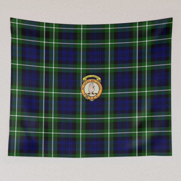 Aperçu de l'œuvre Tartan et écusson écossais Lamont créée et vendue par BagTown Clans.