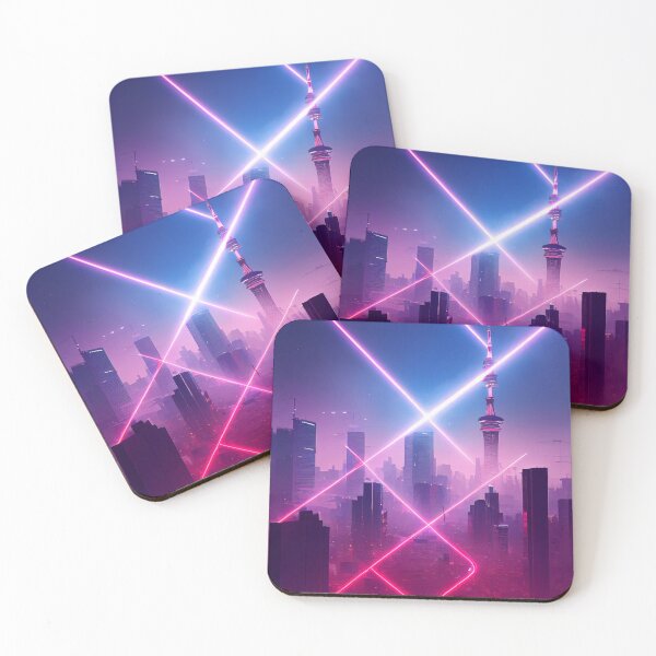 Item preview, Anime Tokyo Cityscape pink and blue sky and clounds vaporwave and citypop cool vibe designed and sold by ZAKAABDE2020.