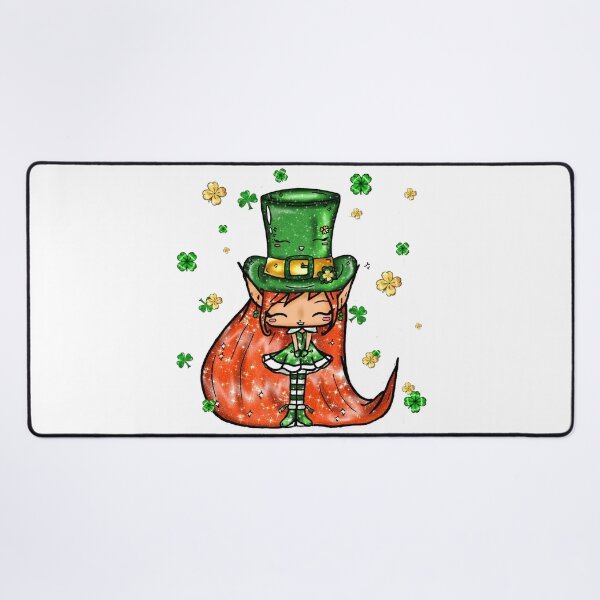 Item preview, St Patrick Day Chibi Elf Leprechaun Green Redhead Clover Luck designed and sold by Jolly-Yosei.