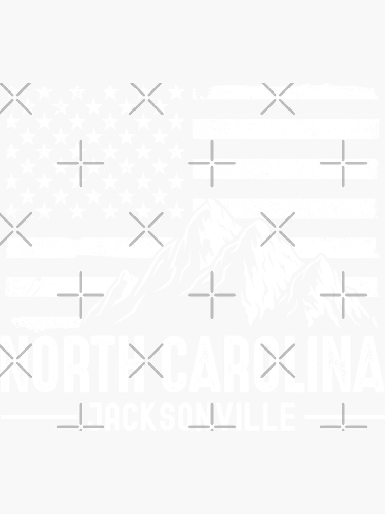 "American Flag Jacksonville NC Cool North Carolina Design" Sticker for