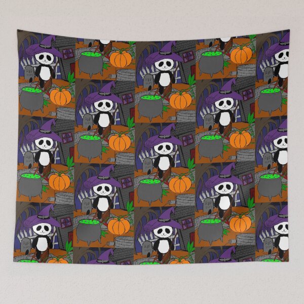 Item preview, Spooky Halloween pandy witch designed and sold by BlackwoodsWitch.