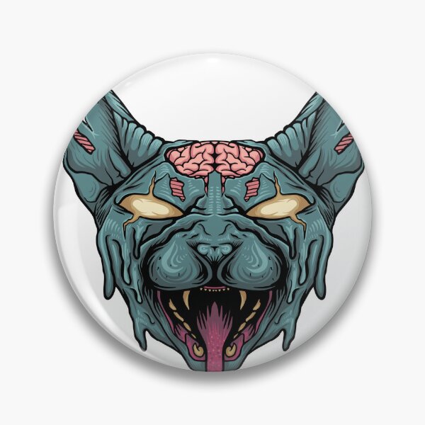 Item preview, Creepy teal Zombie Cat With Brain Exposed Graphic illustration  designed and sold by StayCreepy13.