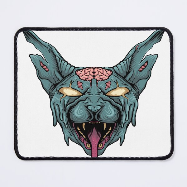 Item preview, Creepy teal Zombie Cat With Brain Exposed Graphic illustration  designed and sold by StayCreepy13.
