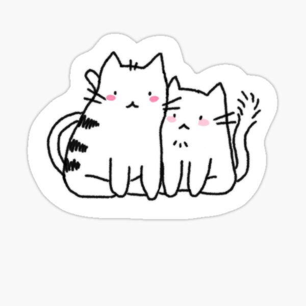 Cute Cats Sticker Sticker For Sale By Kunxdux Redbubble