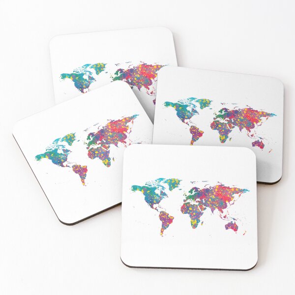 Item preview, World Map Splatter Colorful designed and sold by ArlacV.