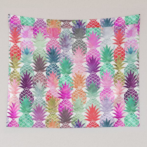 Item preview, Bright exotic pineapples pastel watercolor pattern designed and sold by GirlyTrend.