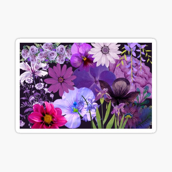 Purple Flower Collage Sticker