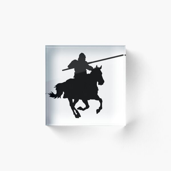 Artikelvorschau, Ritter-Silhouette zu Rosse im Galopp beim Tjost entworfen und verkauft von Silva-Sol.
